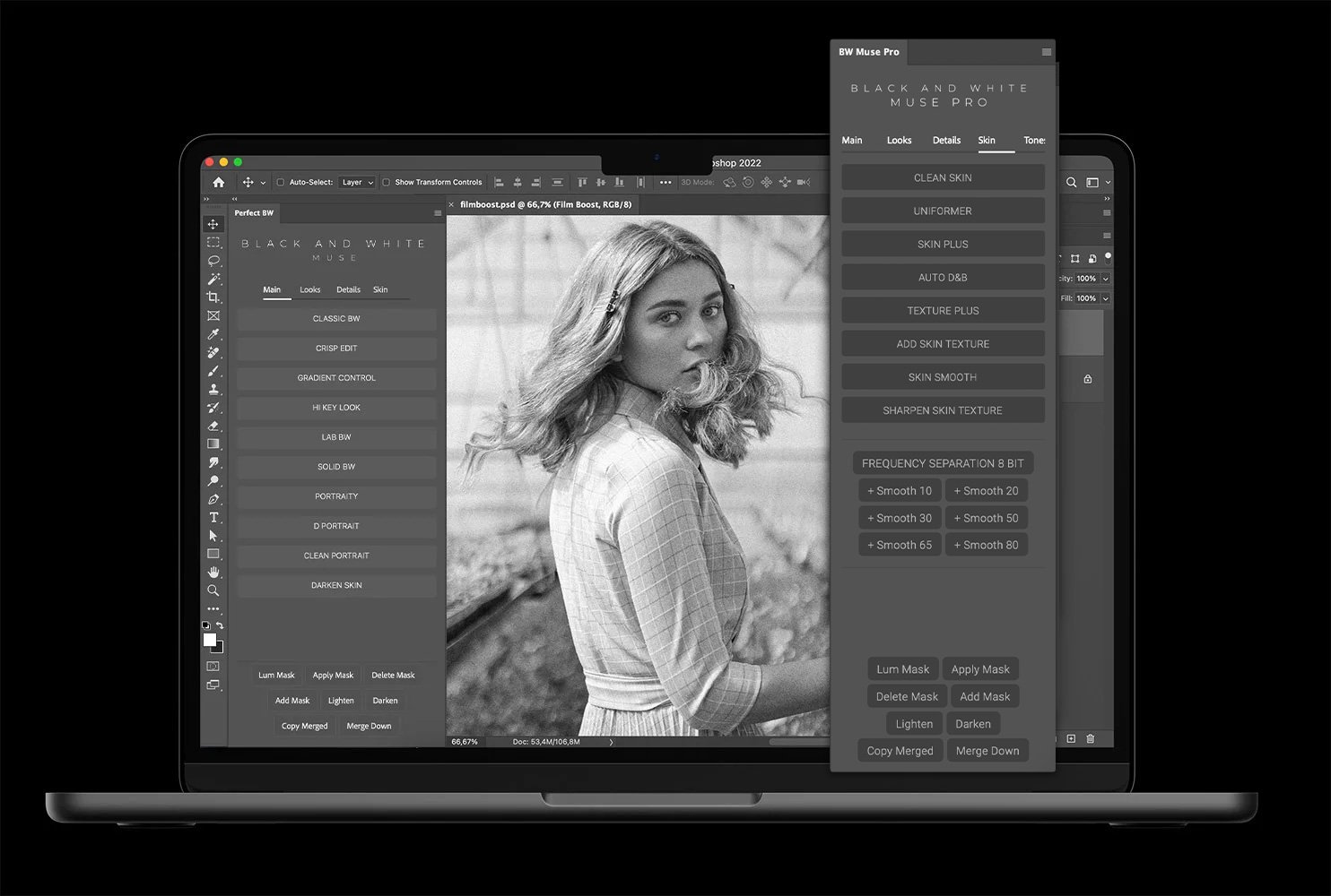 Muse Pro Plugin - Retouching Plugin Black And White
